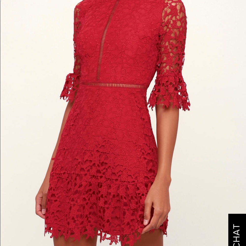 Red lace Lulus Dress